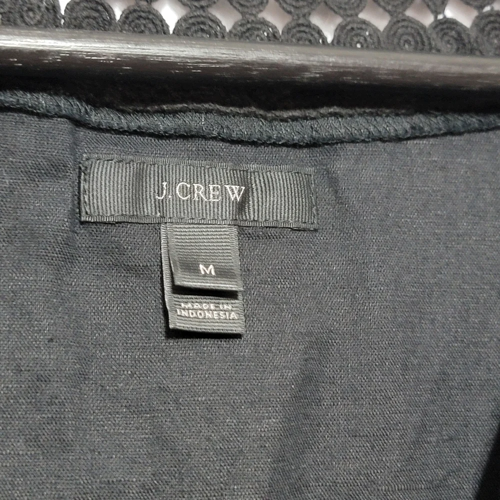 J. Crew Black V-Neck Women's Linen Swimsuit Cover-Up Top SIZE M. #770‎